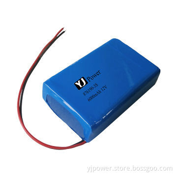 12V/6,000mAh Polymer battery pack, 876190-3S, 30 x 61 x 92mm, 319g weight